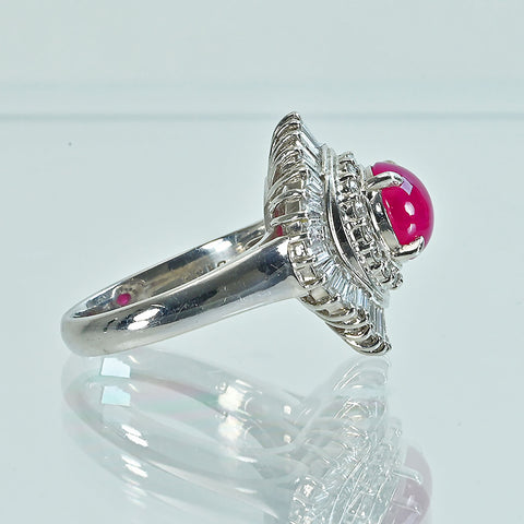 【中古】PT900 RUBYルビーリング R2.01ct D1.35ct 10.9g #11.5