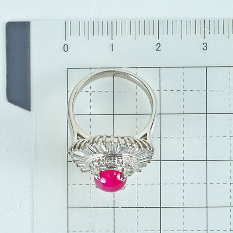 【中古】PT900 RUBYルビーリング R2.01ct D1.35ct 10.9g #11.5
