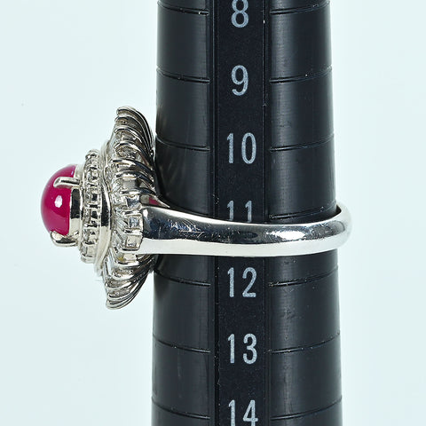 【中古】PT900 RUBYルビーリング R2.01ct D1.35ct 10.9g #11.5