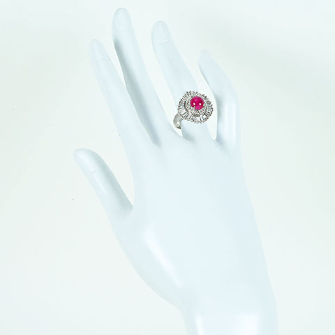 【中古】PT900 RUBYルビーリング R2.01ct D1.35ct 10.9g #11.5
