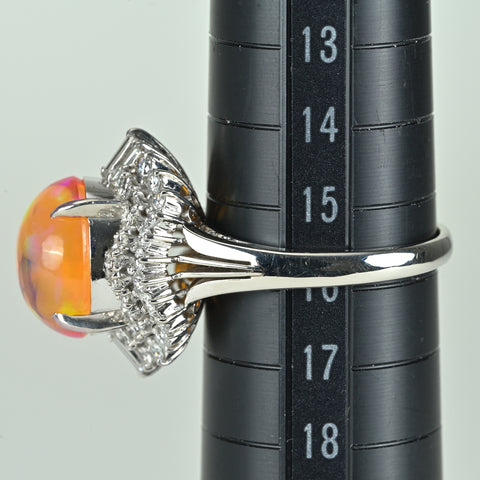 【中古】PT900 MEXICO OPALメキシコオパールリング D1.05ct 11.7g #16