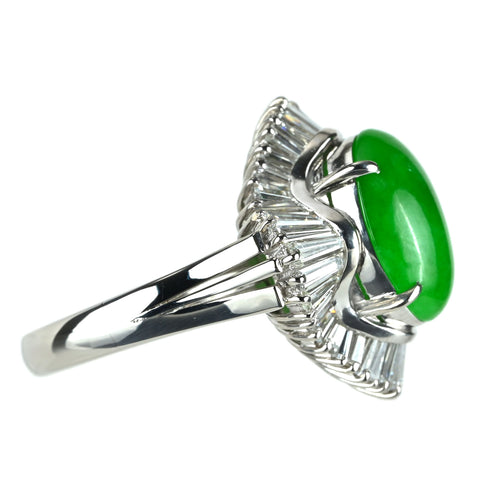 【中古】PT900 JADEITE ヒスイ リング J4.49ct D1.75ct 11.0g #11