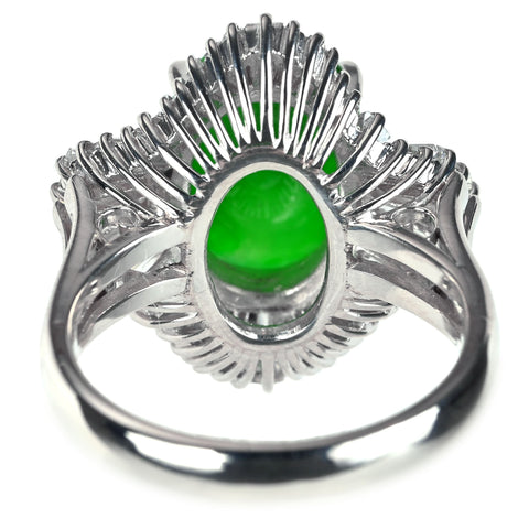 【中古】PT900 JADEITE ヒスイ リング J4.49ct D1.75ct 11.0g #11