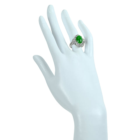 【中古】PT900 JADEITE ヒスイ リング J4.49ct D1.75ct 11.0g #11