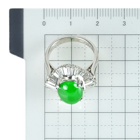 【中古】PT900 JADEITE ヒスイ リング J4.49ct D1.75ct 11.0g #11