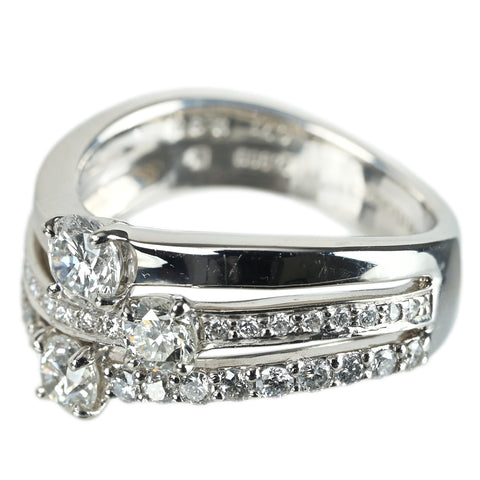 【中古】TRILOGY トリロジー PT900 DIAMOND ダイヤモンドリング D0.71ct D0.35ct 8.5g #8.5