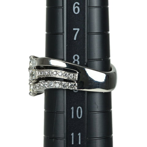 【中古】TRILOGY トリロジー PT900 DIAMOND ダイヤモンドリング D0.71ct D0.35ct 8.5g #8.5