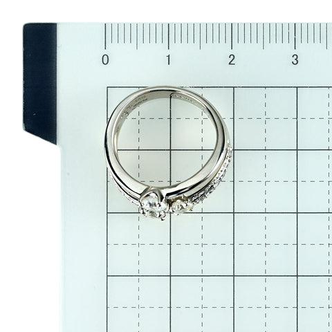 【中古】TRILOGY トリロジー PT900 DIAMOND ダイヤモンドリング D0.71ct D0.35ct 8.5g #8.5