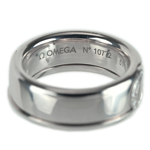 【中古】OMEGA K18WG マイチョイス ダイヤモンド セットリング 15.2g #10.5