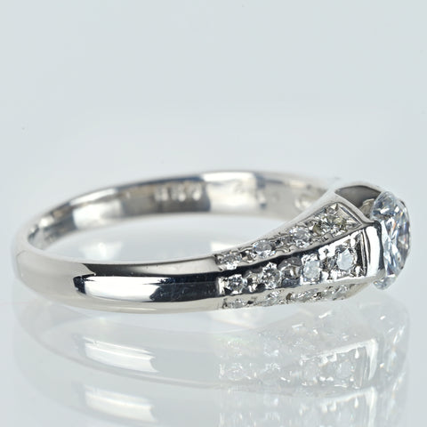 【中古】PT900 DIAMONDダイヤモンドリング 0.652ct D0.38ct 5.7g #13