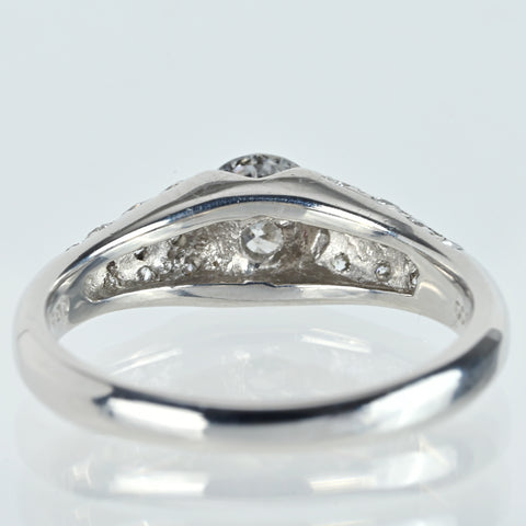 【中古】PT900 DIAMONDダイヤモンドリング 0.652ct D0.38ct 5.7g #13