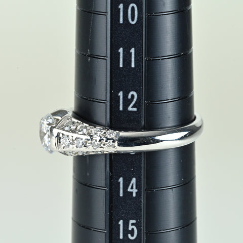 【中古】PT900 DIAMONDダイヤモンドリング 0.652ct D0.38ct 5.7g #13