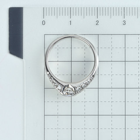 【中古】PT900 DIAMONDダイヤモンドリング 0.652ct D0.38ct 5.7g #13