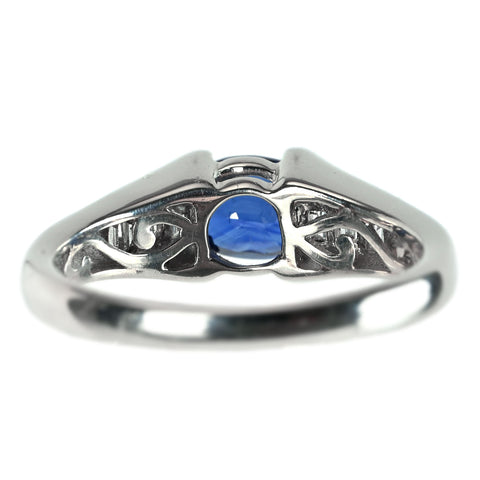 【中古】PT900 SAPPHIRE サファイア 非加熱サファイア リング S1.04ct D0.26ct 6g GIA 産地証明鑑別書