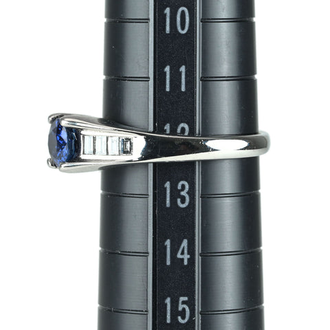 【中古】PT900 SAPPHIRE サファイア 非加熱サファイア リング S1.04ct D0.26ct 6g GIA 産地証明鑑別書