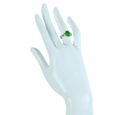 【中古】PT900 JADEITE ヒスイリング J2.27ct D0.41ct GGSソーティング付き 6.3g #9.5