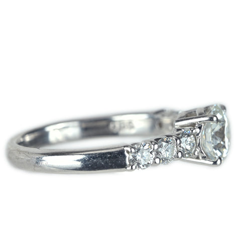 【中古】TASAKI タサキ PT1000 ダイヤモンドリング D0.782ct D0.36ct 4.4g #8.5
