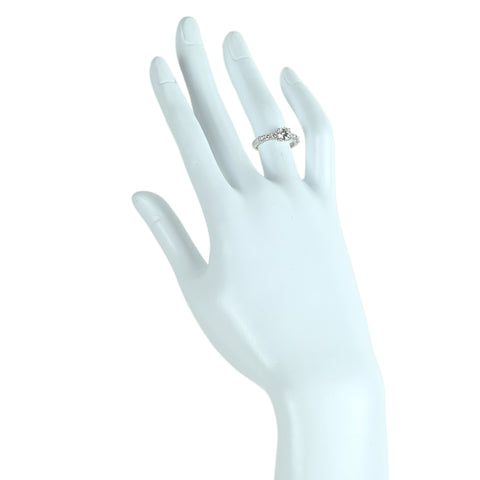 【中古】TASAKI タサキ PT1000 ダイヤモンドリング D0.782ct D0.36ct 4.4g #8.5