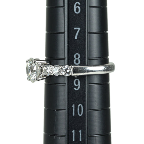 【中古】TASAKI タサキ PT1000 ダイヤモンドリング D0.782ct D0.36ct 4.4g #8.5
