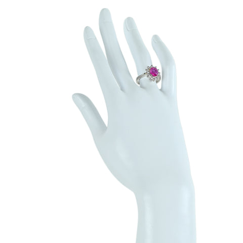 【中古】Pt900 ビルマ産非加熱ルビーリング R2.09ct D0.80ct GIA産地証明付き 鑑別書 6.9g #12