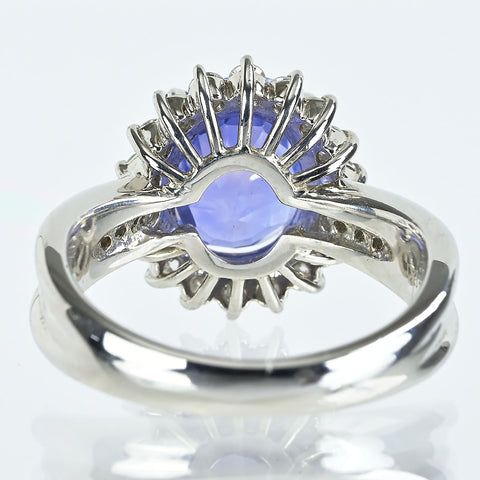【中古】PT900 SAPPHIREサファイアリング S3.115ct D0.39ct 日宝協ソ 7.4g #7