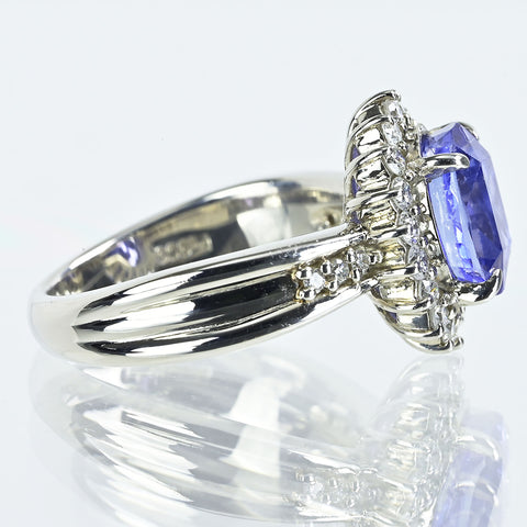 【中古】PT900 SAPPHIREサファイアリング S3.115ct D0.39ct 日宝協ソ 7.4g #7