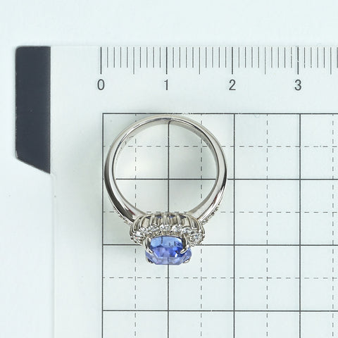 【中古】PT900 SAPPHIREサファイアリング S3.115ct D0.39ct 日宝協ソ 7.4g #7