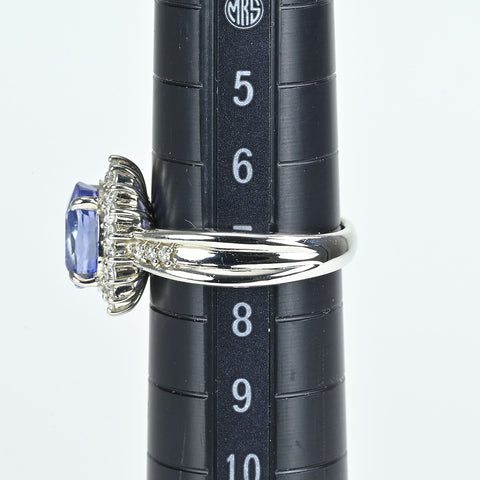 【中古】PT900 SAPPHIREサファイアリング S3.115ct D0.39ct 日宝協ソ 7.4g #7