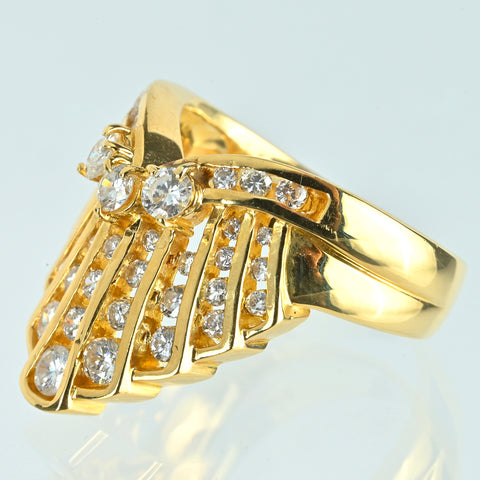【中古】K18YG DIAMONDダイヤモンドリング D1.26ct 9.7g #13.5