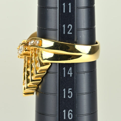 【中古】K18YG DIAMONDダイヤモンドリング D1.26ct 9.7g #13.5