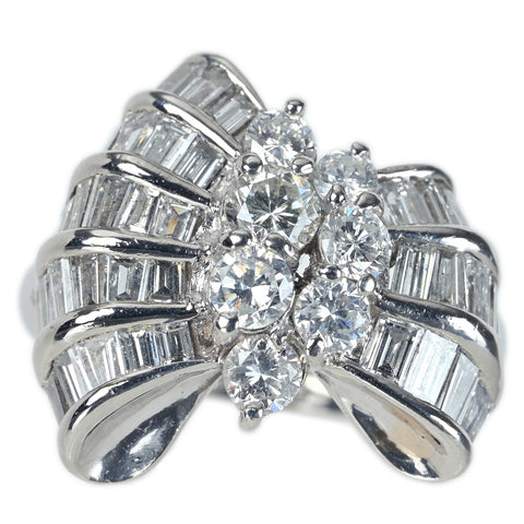 【中古】PT900 DIAMONDダイヤモンドリング 0.83ct D1.95ct 9.9g #11