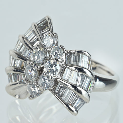 【中古】PT900 DIAMONDダイヤモンドリング 0.83ct D1.95ct 9.9g #11