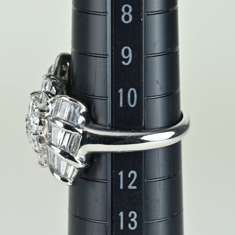 【中古】PT900 DIAMONDダイヤモンドリング 0.83ct D1.95ct 9.9g #11