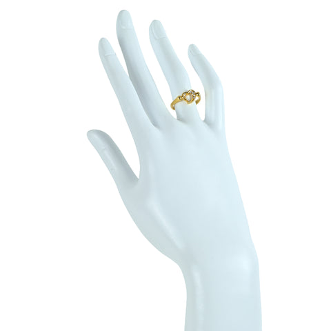 【中古】TIFFANY&Co ティファニー K18YGダイヤモンド オープンハート リング 4.1g #11