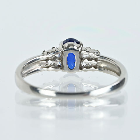【中古】PT900 SAPPHIREサファイアリング S0.932ct D0.07ct 2.9g #13