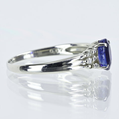 【中古】PT900 SAPPHIREサファイアリング S0.932ct D0.07ct 2.9g #13