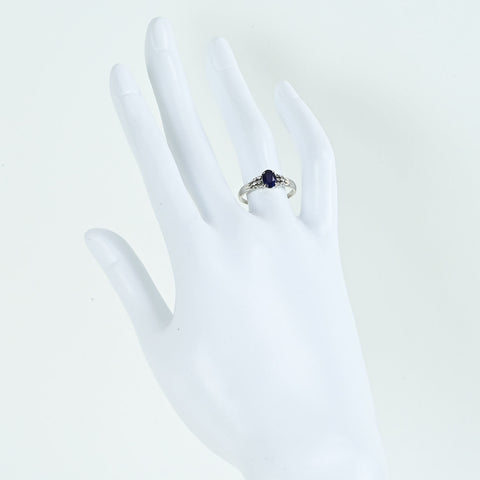 【中古】PT900 SAPPHIREサファイアリング S0.932ct D0.07ct 2.9g #13