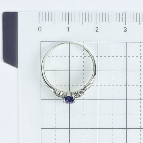 【中古】PT900 SAPPHIREサファイアリング S0.932ct D0.07ct 2.9g #13