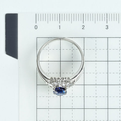 【中古】PT900 SAPPHIREサファイアリング S1.66ct D0.39ct 6.3g #15