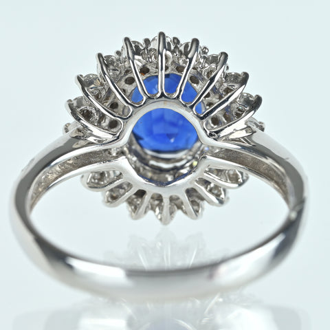 【中古】K18WG SAPPHIRE サファイアリング 2.24ct D0.82ct 4.7g #14