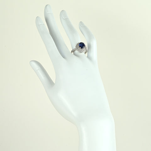 【中古】K18WG SAPPHIRE サファイアリング 2.24ct D0.82ct 4.7g #14