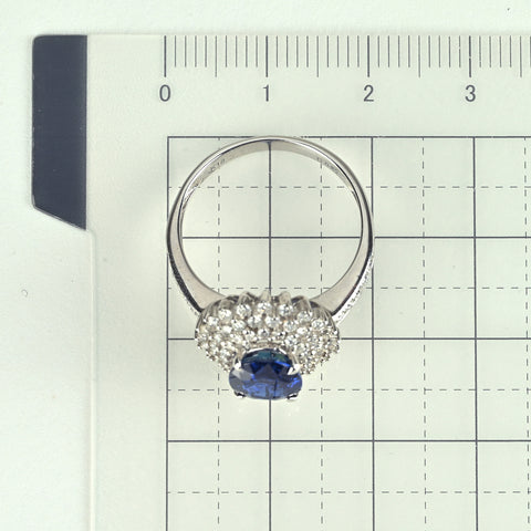 【中古】K18WG SAPPHIRE サファイアリング 2.24ct D0.82ct 4.7g #14