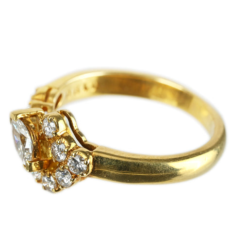 【中古】POLA K18YG DIAMOND ダイヤモンドリング 0.19ct D0.45ct 3.7g #9