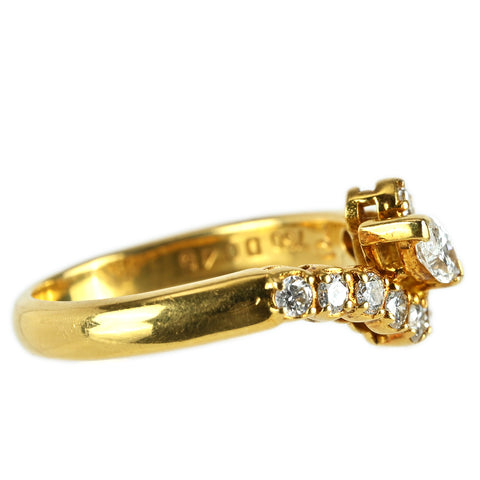 【中古】POLA K18YG DIAMOND ダイヤモンドリング 0.19ct D0.45ct 3.7g #9