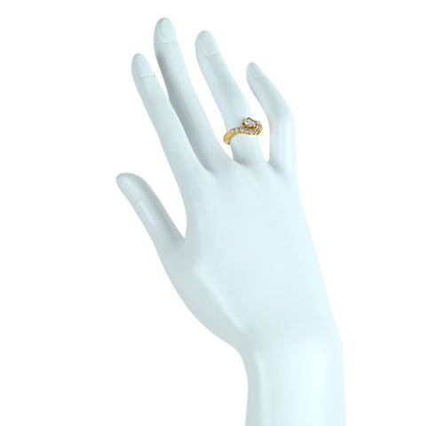 【中古】POLA K18YG DIAMOND ダイヤモンドリング 0.19ct D0.45ct 3.7g #9