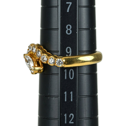 【中古】POLA K18YG DIAMOND ダイヤモンドリング 0.19ct D0.45ct 3.7g #9