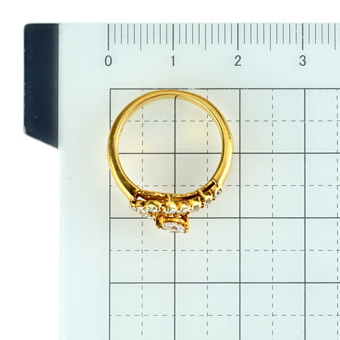 【中古】POLA K18YG DIAMOND ダイヤモンドリング 0.19ct D0.45ct 3.7g #9