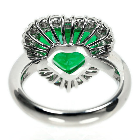 【中古】 PT900 EMERALD エメラルド リング E5.08ct D0.77ct GRS鑑別書付き 12.6g #12