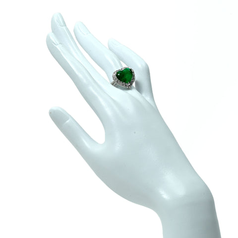 【中古】 PT900 EMERALD エメラルド リング E5.08ct D0.77ct GRS鑑別書付き 12.6g #12