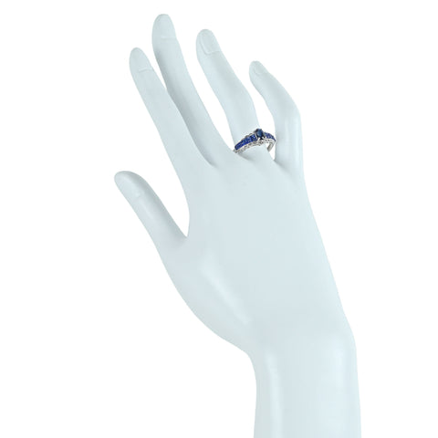 【中古】K18WG SAPPHIRE サファイアリング S1.30ct ミステリーセッティング 2.9g #16